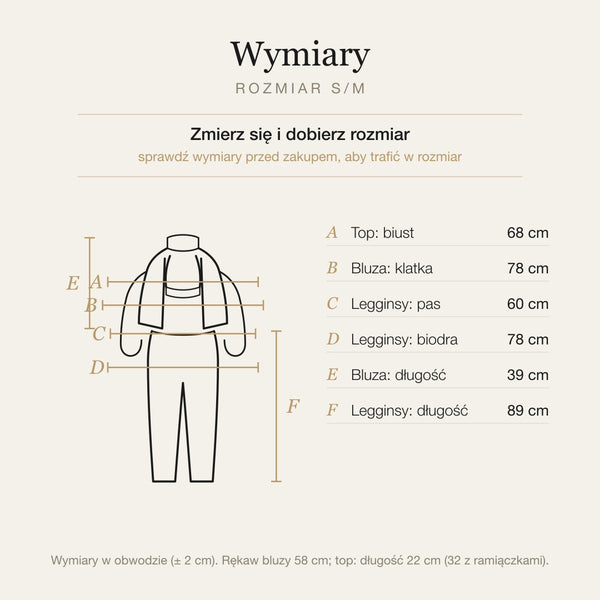 Czarny — wymiary produktu | Rozmiar: S/M |