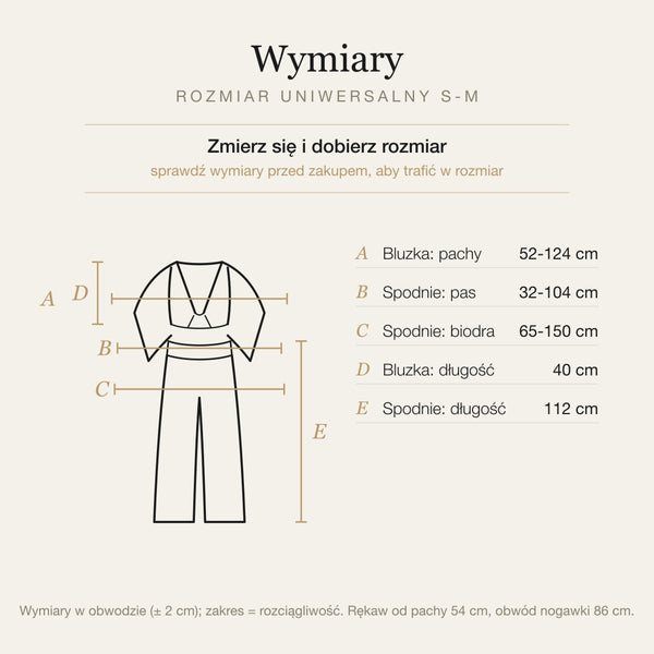 Wymiary produktu | Rozmiar: Uniwersalny (S-M) |