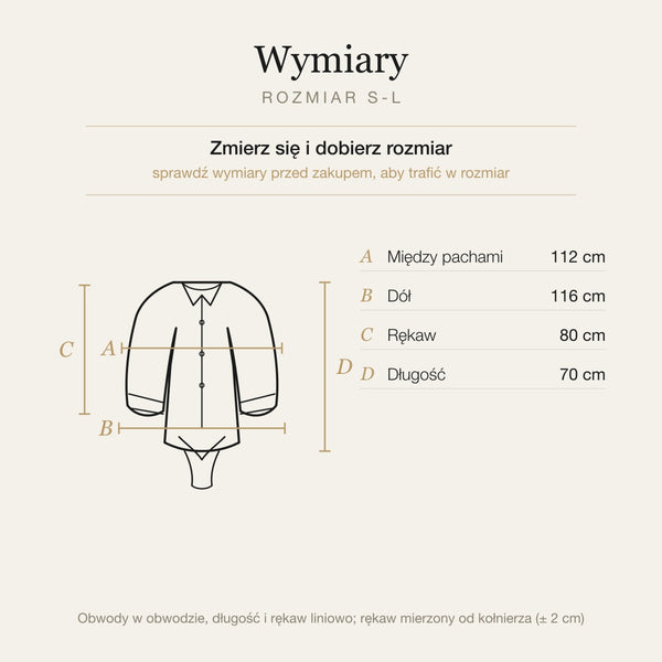 Wymiary produktu | Rozmiar: Uniwersalny (S-L) |