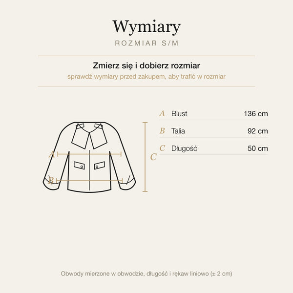 Wymiary produktu | Rozmiar: S/M |