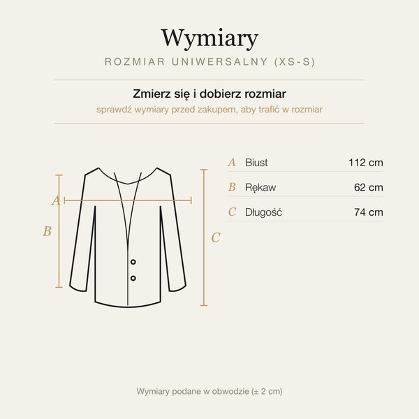 Wymiary produktu | Rozmiar: Uniwersalny (XS-S) |