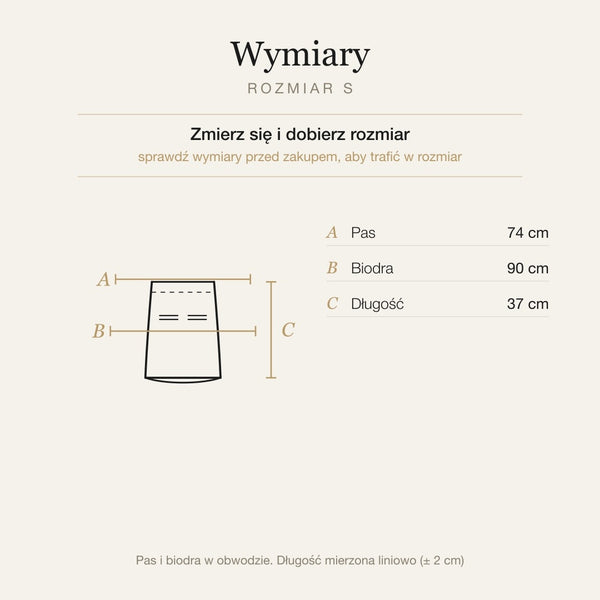 Wymiary produktu | Rozmiar: S |