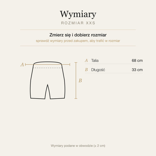 Wymiary produktu | Rozmiar: XXS |