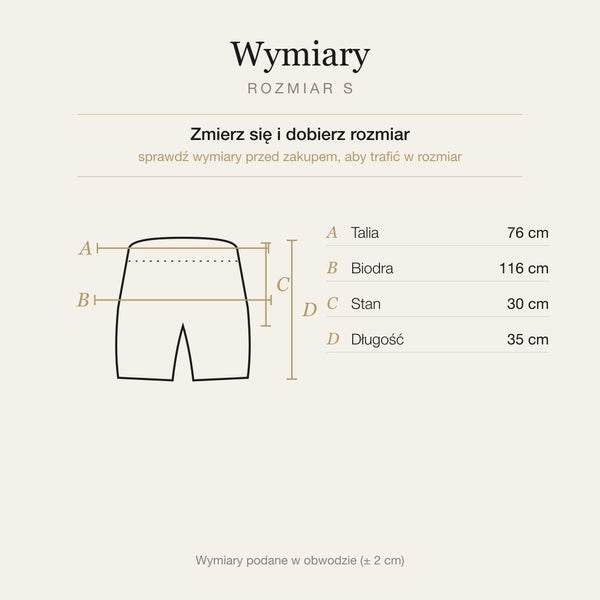 Wymiary produktu | Rozmiar: S |