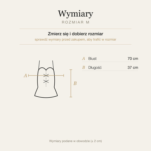 Czarny — wymiary produktu | Rozmiar: M |