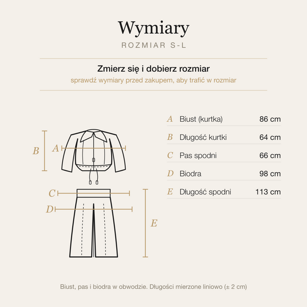Wymiary produktu | Rozmiar: Uniwersalny (S-L) |