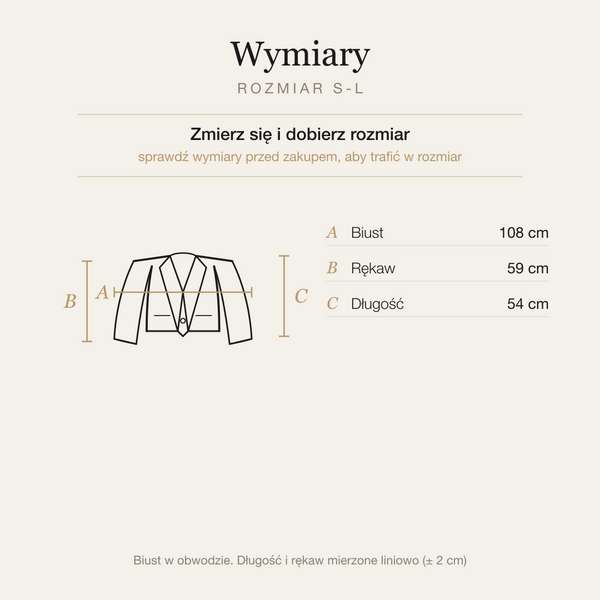 Wymiary produktu | Rozmiar: Uniwersalny (S-L) |