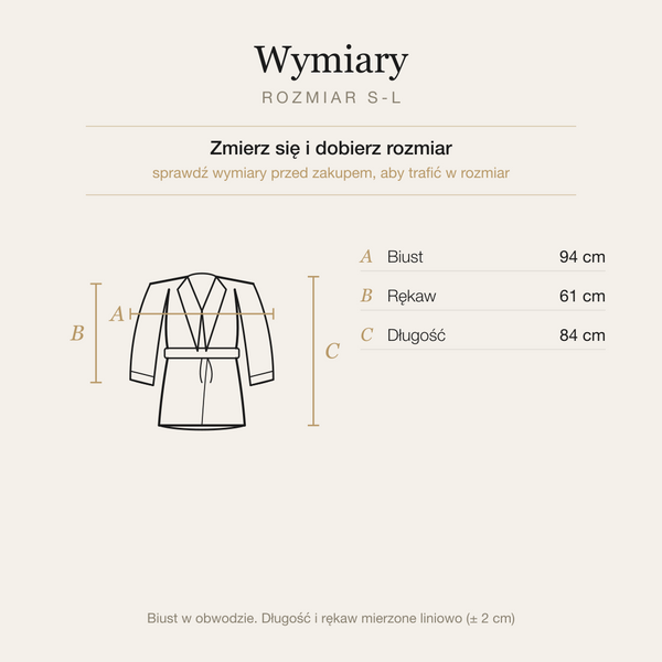 Wymiary produktu | Rozmiar: Uniwersalny (S-L) |