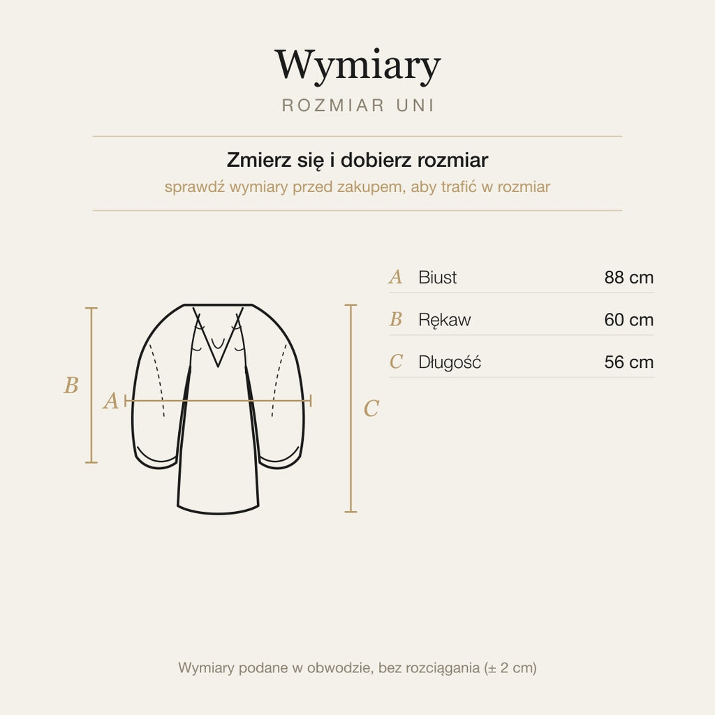 Wymiary produktu | Rozmiar: Uniwersalny (XS-M)