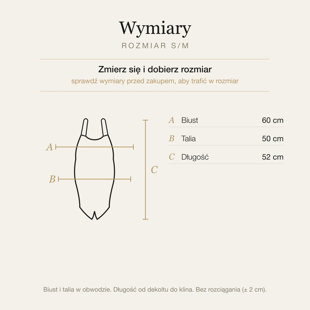 Czarno-biały — wymiary produktu | Rozmiar: S/M