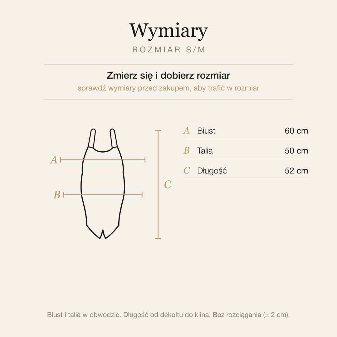 Czarno-biały — wymiary produktu | Rozmiar: S/M
