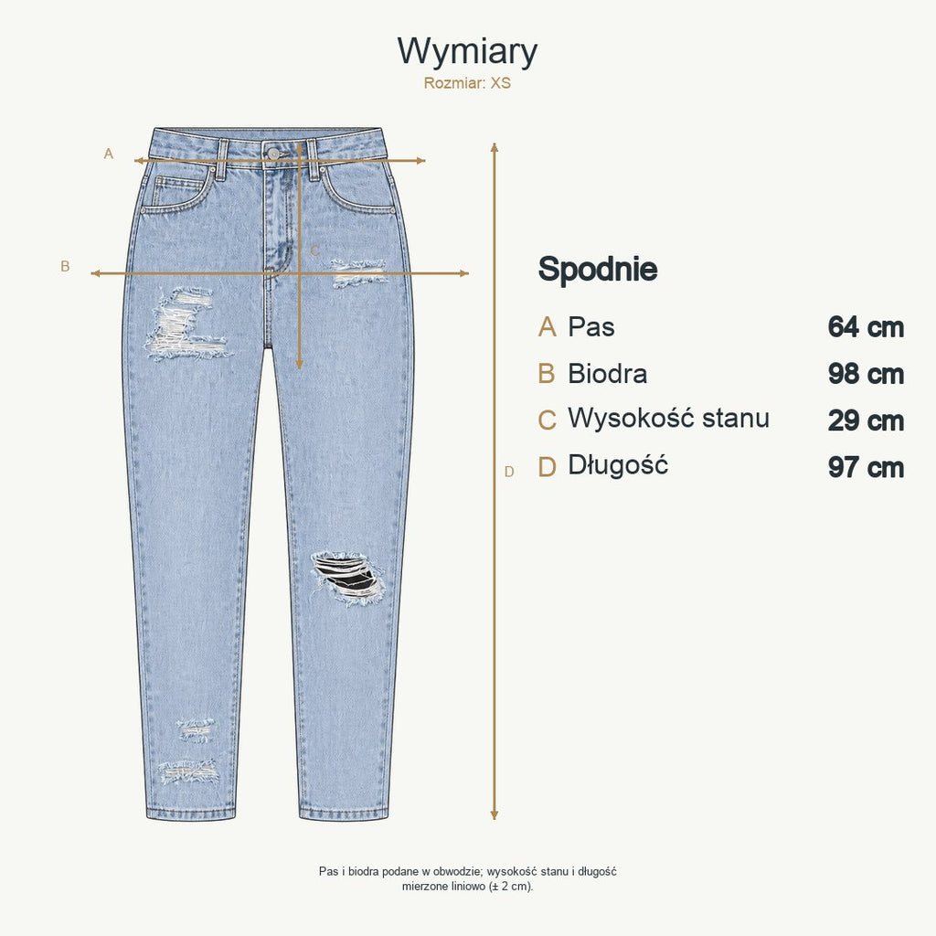 Wymiary produktu | Rozmiar: XS