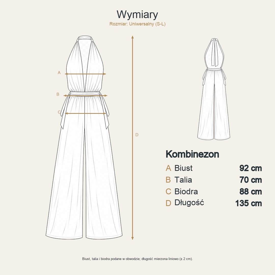 Brązowy — wymiary produktu | Rozmiar: Uniwersalny (S-L)