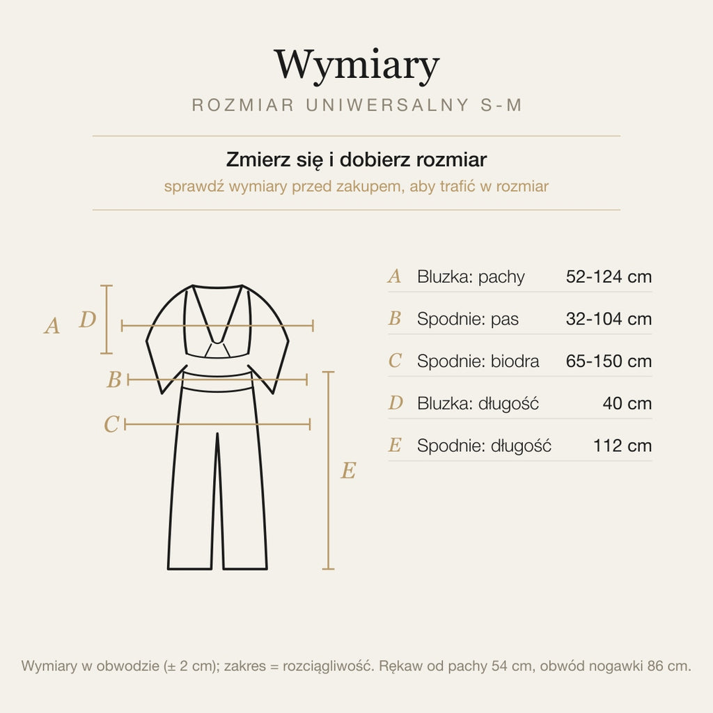 Wymiary produktu | Rozmiar: Uniwersalny (S-M)