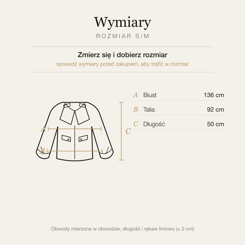Wymiary produktu | Rozmiar: S/M