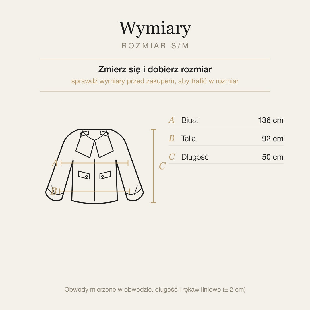 Wymiary produktu | Rozmiar: S/M