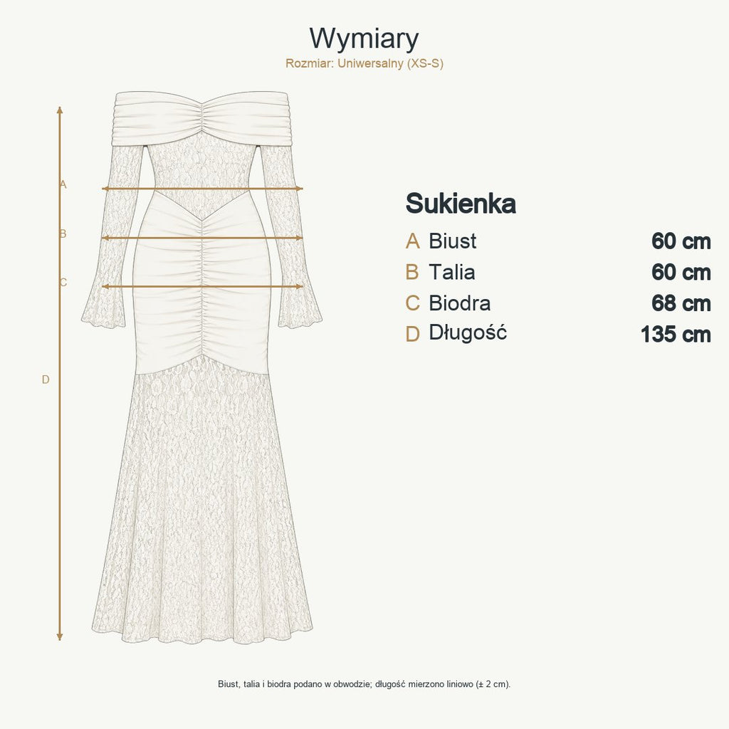 Wymiary produktu | Rozmiar: Uniwersalny (XS-S)