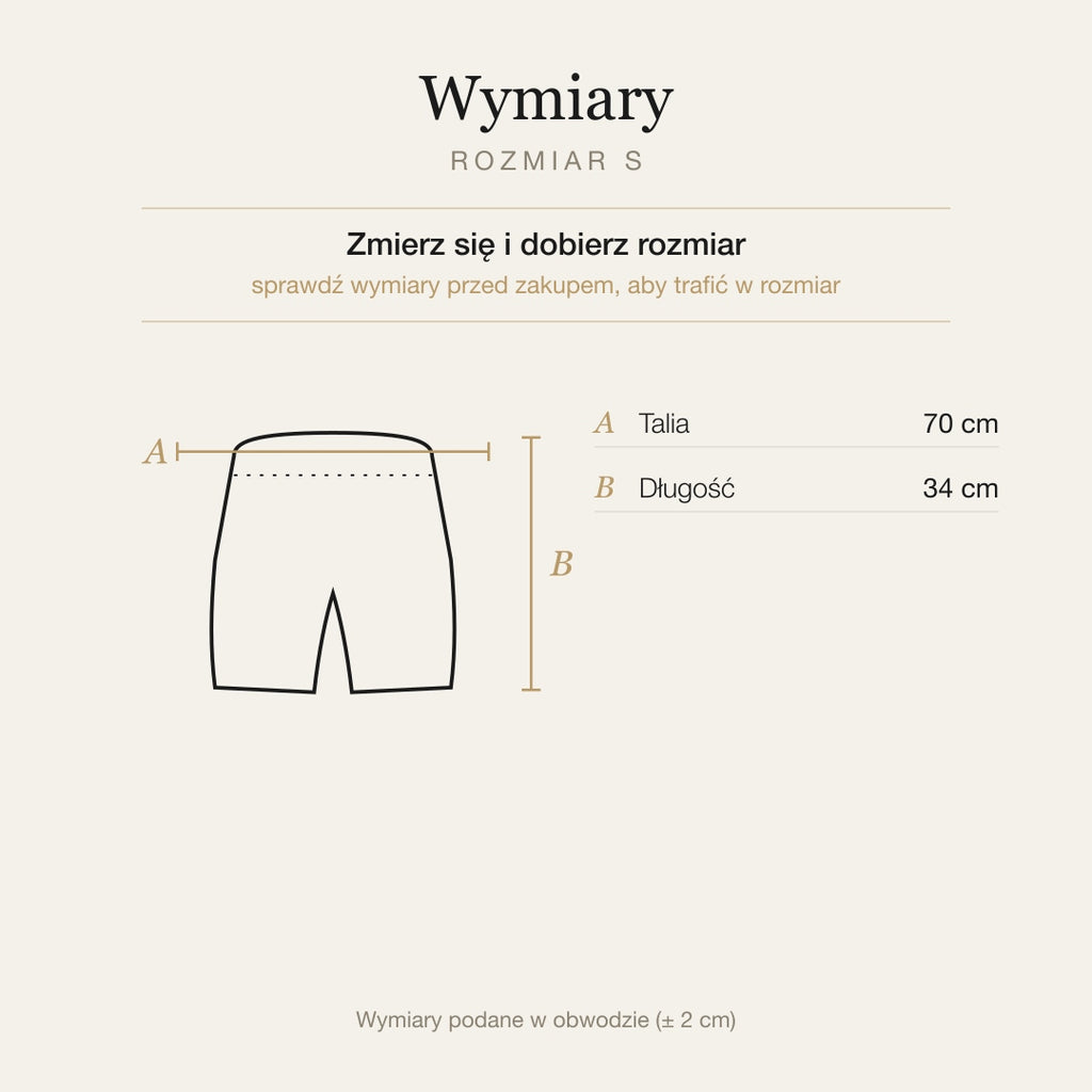Wymiary produktu | Rozmiar: S |