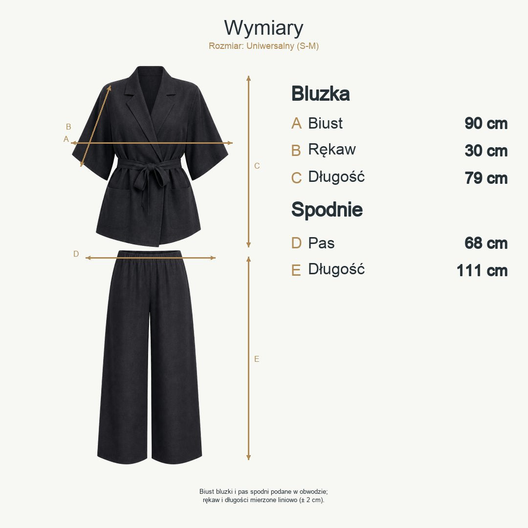 Czarny — wymiary produktu | Rozmiar: Uniwersalny (S-M)
