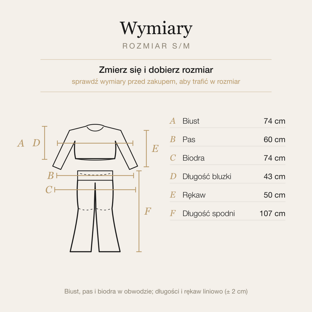 Wymiary produktu | Rozmiar: S/M |