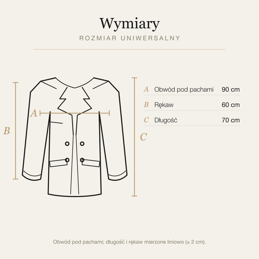 Szary — wymiary produktu | Rozmiar: Uniwersalny |