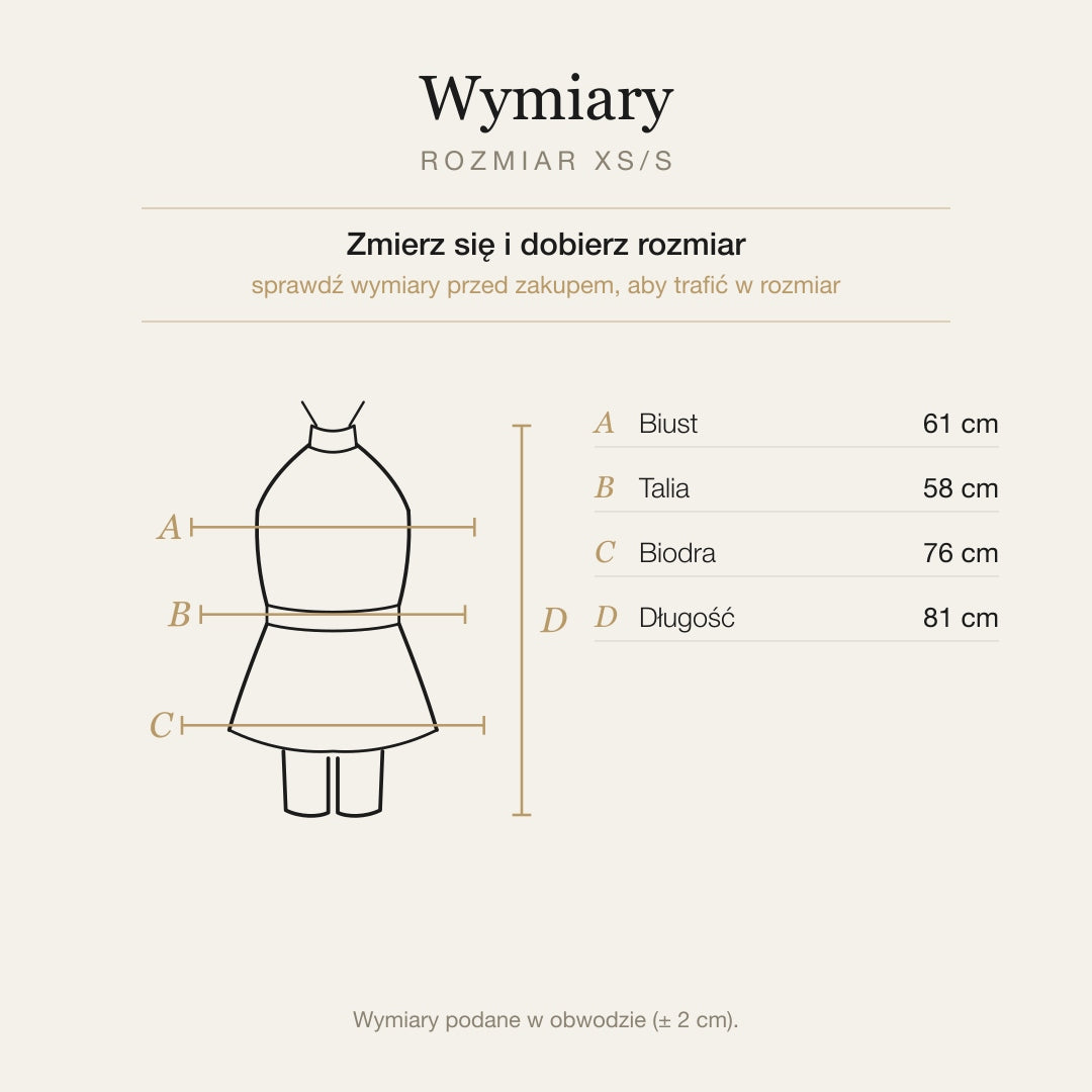 Cappuccino — wymiary produktu | Rozmiar: XS/S |