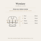 Tabela wymiarów marynarki taliowanej, rozmiar XS-M