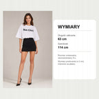 Biały t-shirt oversize Mon Cheri, wymiary