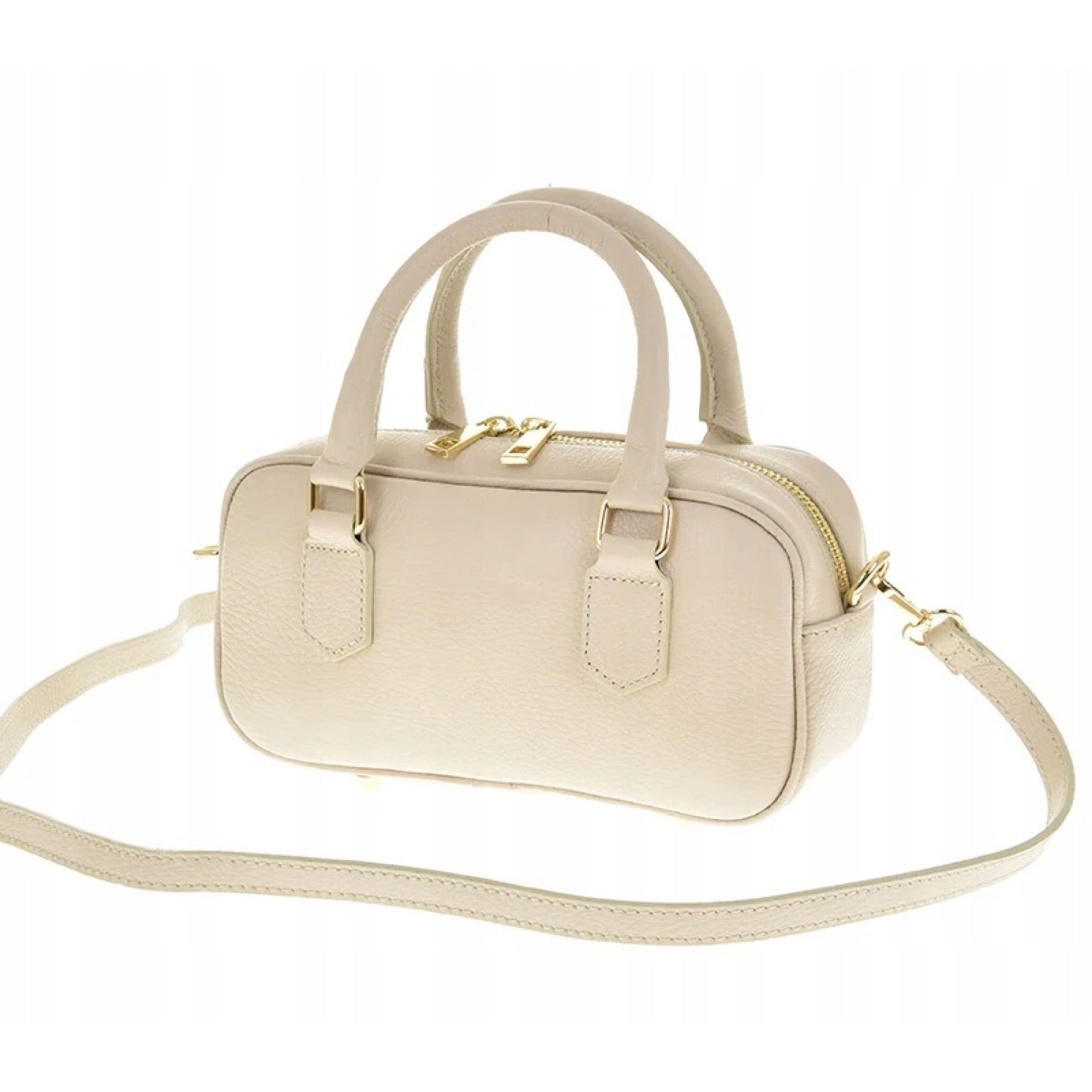 Latte torebka skórzana mini bostonka z paskiem crossbody, zdjęcie producenta