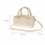 Latte torebka skórzana mini bostonka z paskiem crossbody, wymiary