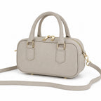 Marmo torebka skórzana mini bostonka z paskiem crossbody, skos 3 4