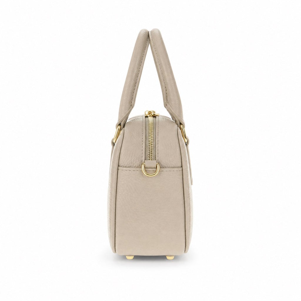 Marmo torebka skórzana mini bostonka z paskiem crossbody, bok