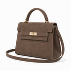 Mocha torebka skórzana kuferek z klapką i paskiem crossbody, skos 3 4