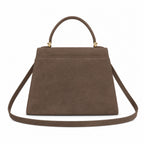 Mocha torebka skórzana kuferek z klapką i paskiem crossbody, tyl
