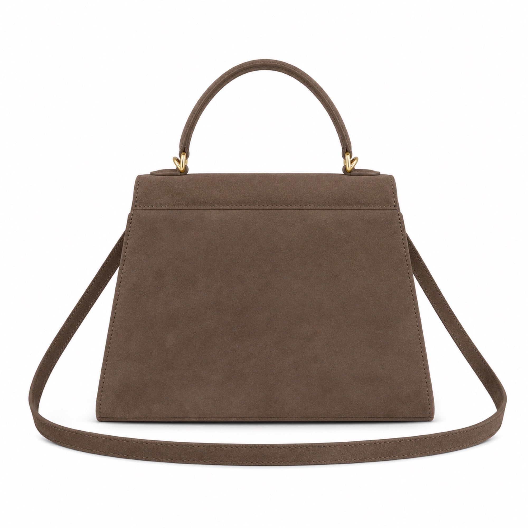Mocha torebka skórzana kuferek z klapką i paskiem crossbody, tyl