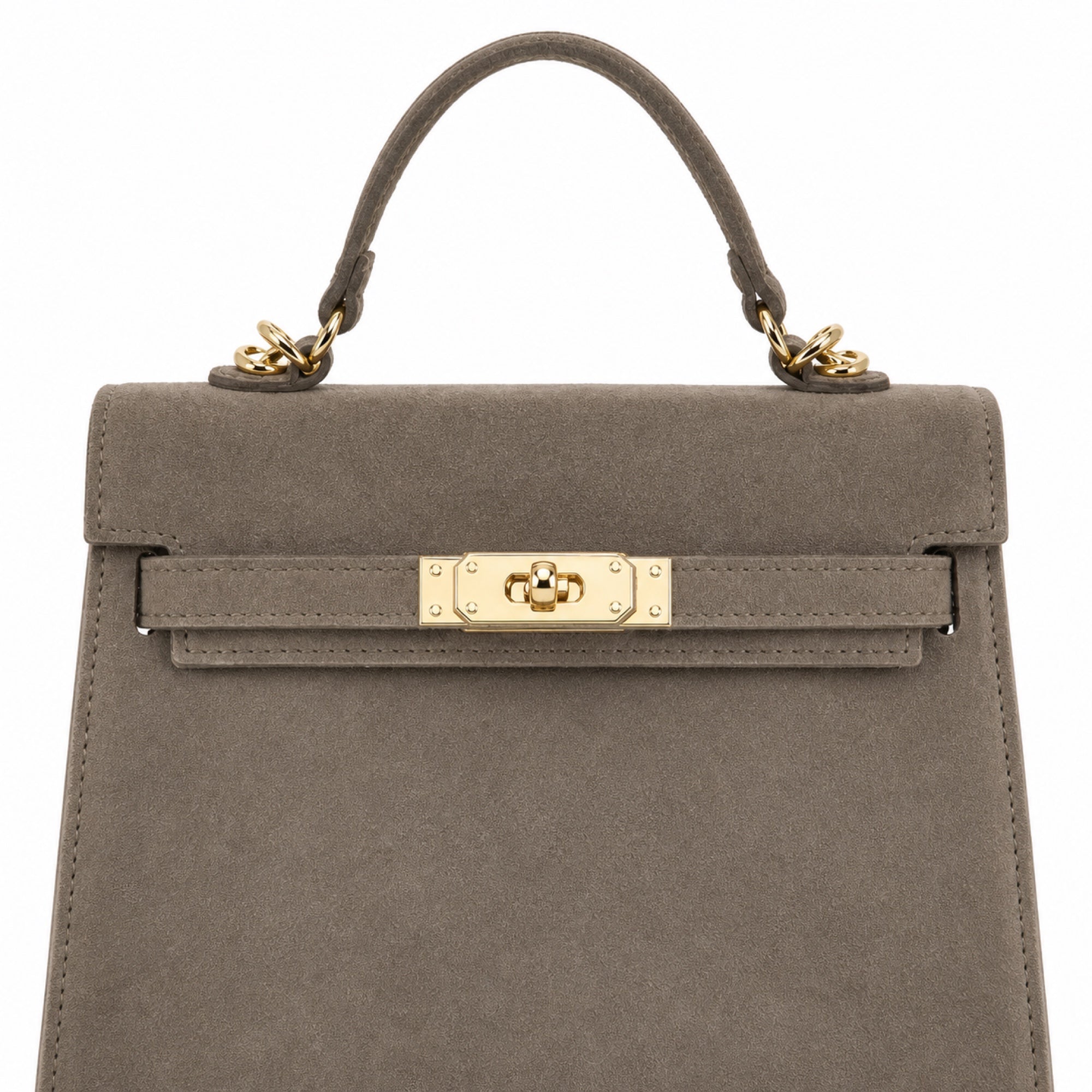 Mocha torebka skórzana kuferek z klapką i paskiem crossbody, obrotowe zapiecie i klapa