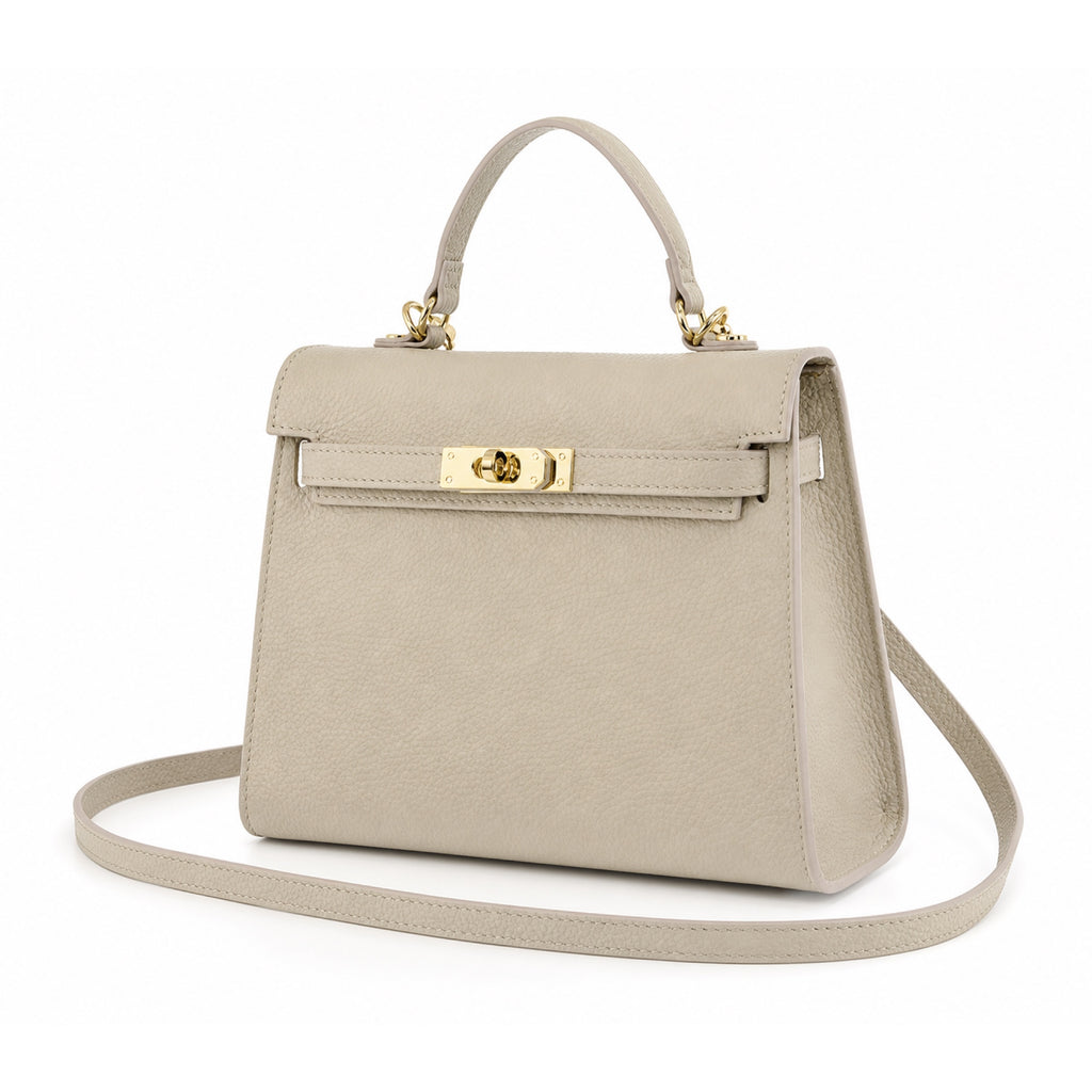 Marmo torebka skórzana kuferek z klapką i paskiem crossbody, skos 3 4