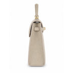 Marmo torebka skórzana kuferek z klapką i paskiem crossbody, bok