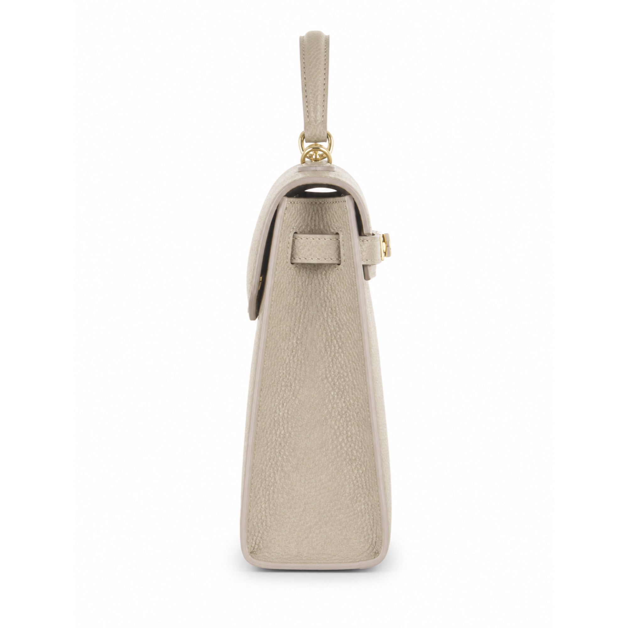 Marmo torebka skórzana kuferek z klapką i paskiem crossbody, bok