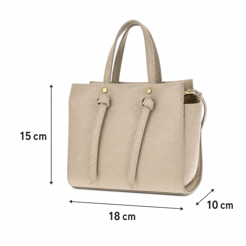 Marmo torebka skórzana mini tote z węzłami, wymiary