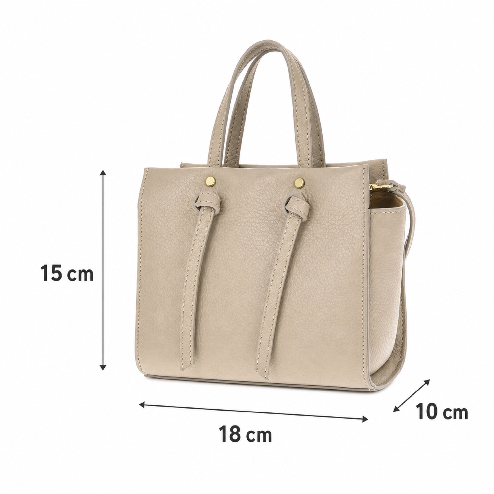 Marmo torebka skórzana mini tote z węzłami, wymiary