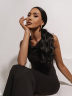 Czarny sukienka maxi halter, ujęcie 3