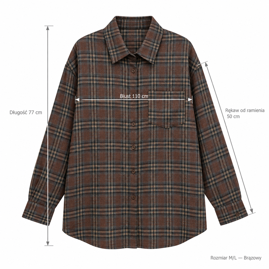 Brązowy — Wymiary produktu | Rozmiar: M/L