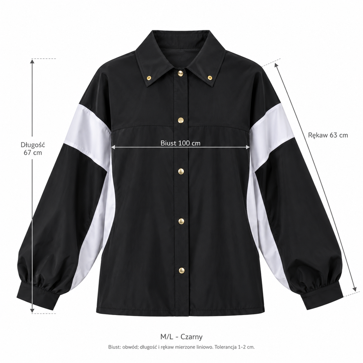 Czarny — Wymiary produktu | Rozmiar: M/L