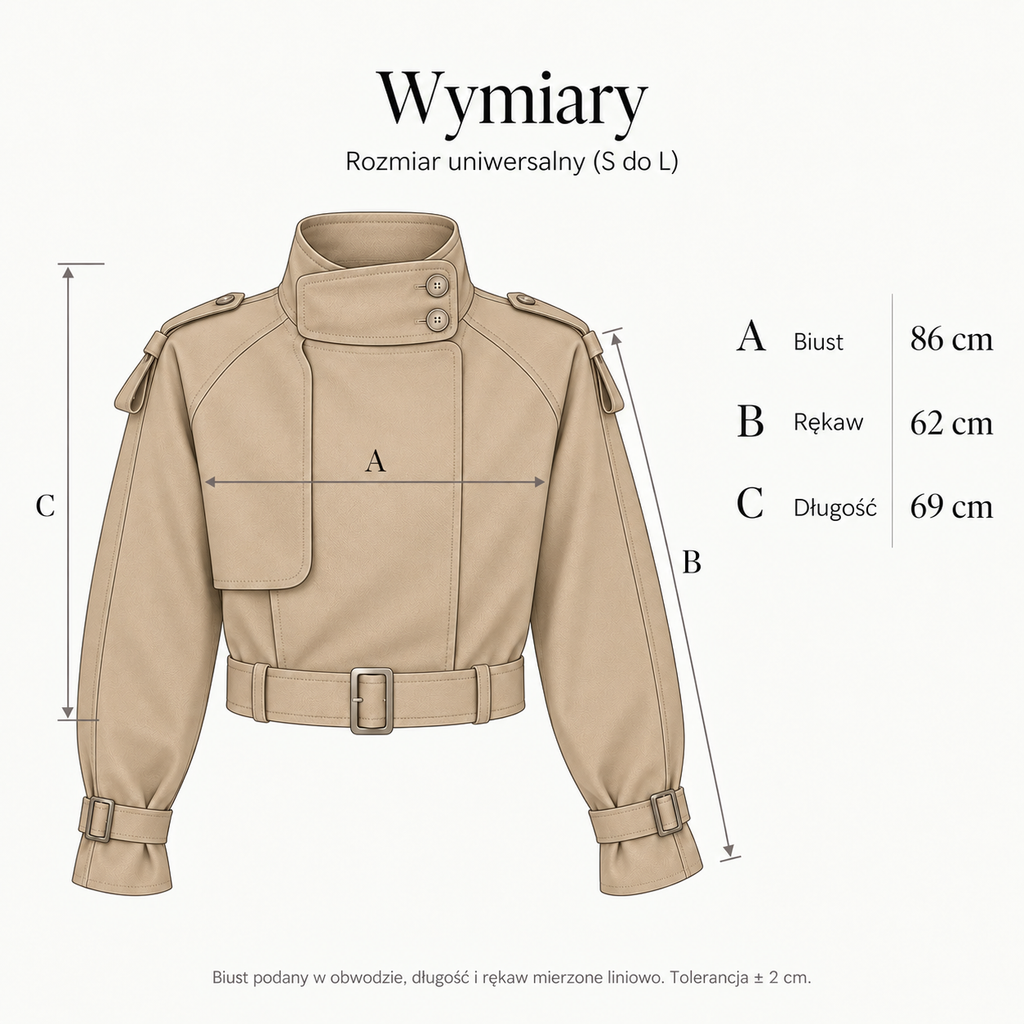 Beżowy — Wymiary produktu | Rozmiar: Uniwersalny (S-L)