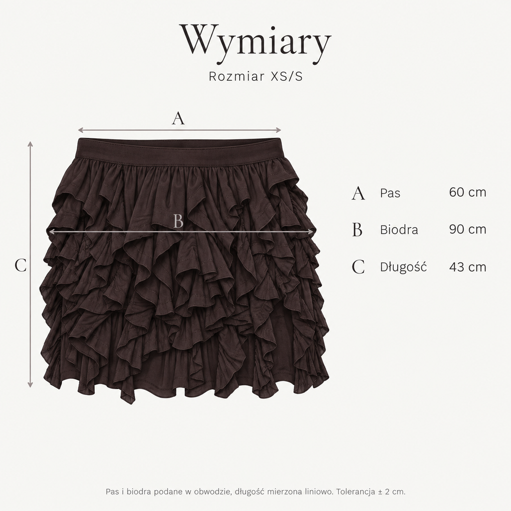 Czekoladowy — Wymiary produktu | Rozmiar: XS/S
