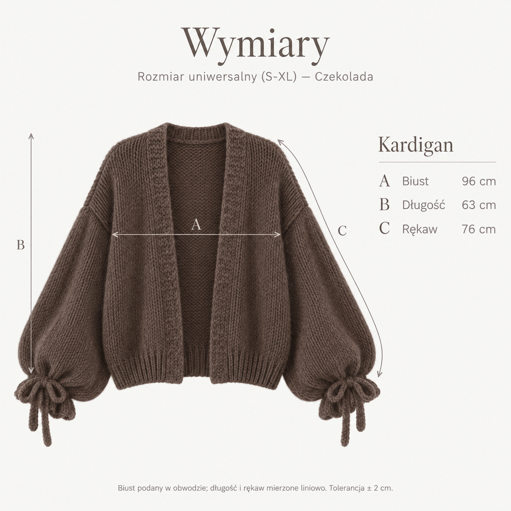 Czekolada — Wymiary produktu | Rozmiar: Uniwersalny (S-XL)