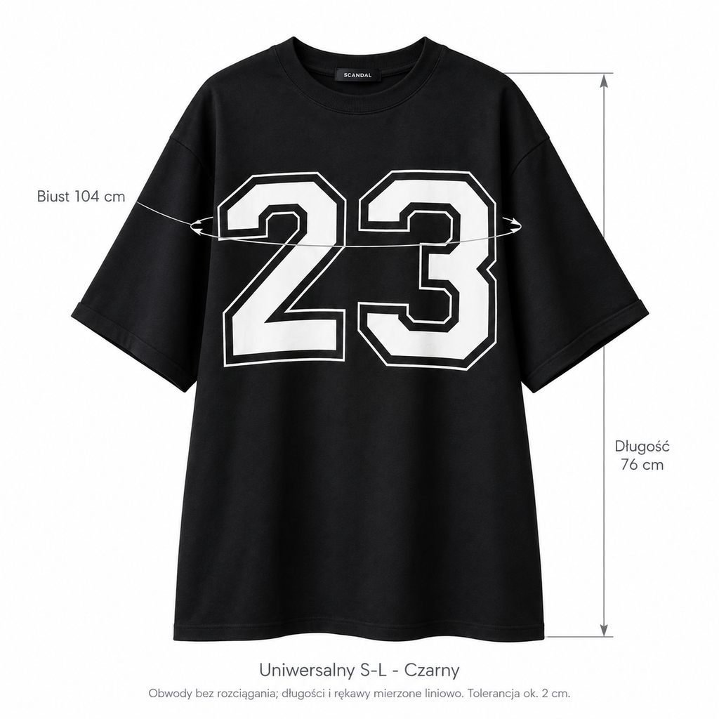 Czarny — Wymiary produktu | Rozmiar: Uniwersalny (S-L)