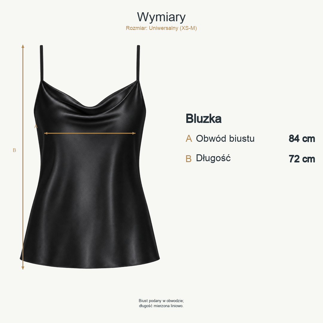 Czarny — wymiary produktu | Rozmiar: Uniwersalny (XS-M)