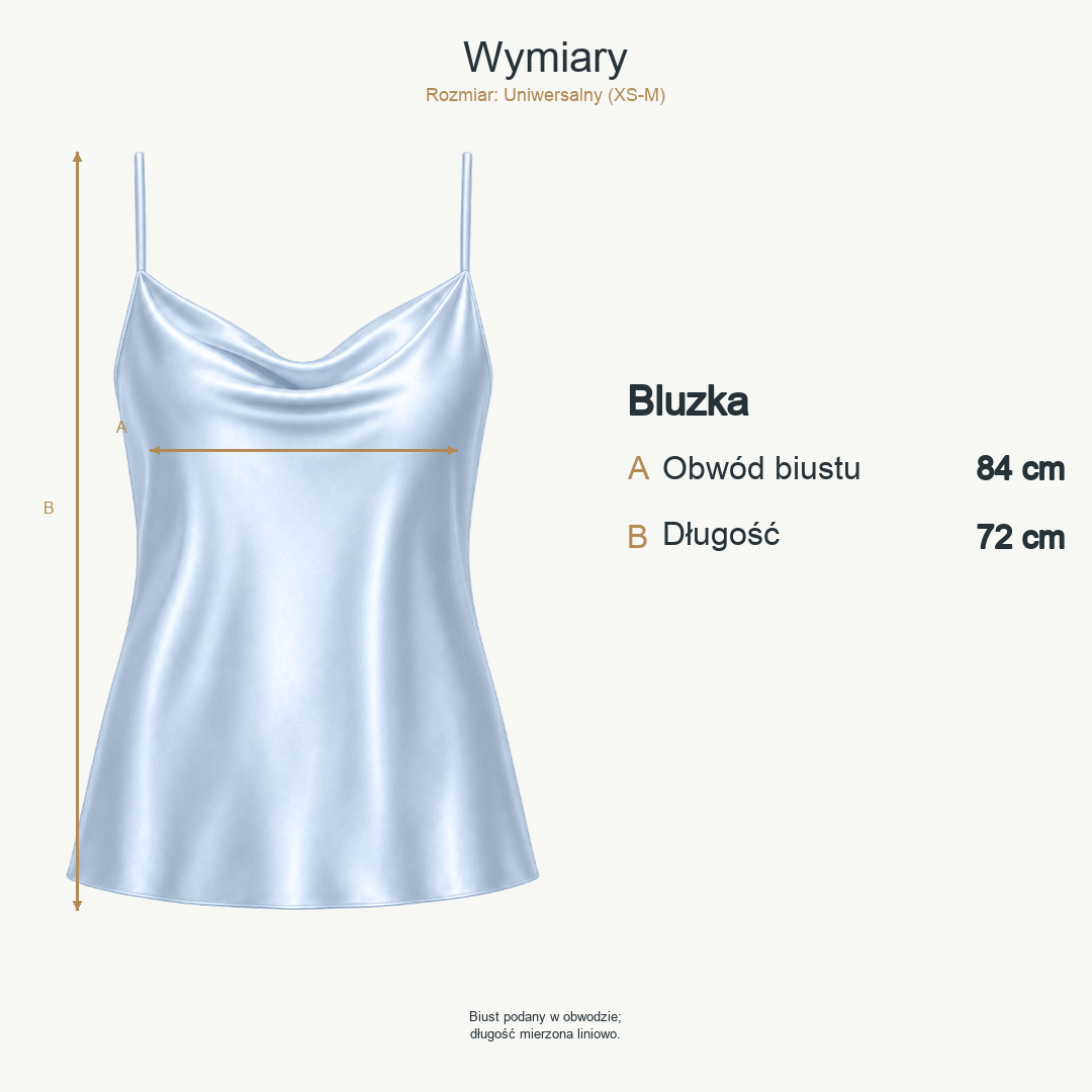 Jasnoniebieski — wymiary produktu | Rozmiar: Uniwersalny (XS-M)